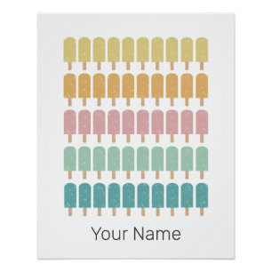 Póster Sorvete de poços de popa Retro Summer Design