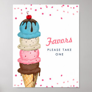 Poster Sorvete de Verão favorece o Chá de panela
