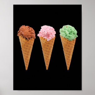 Poster Sorvete De Waffle Cones E Sorvete De Chocolate
