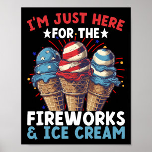 Poster Sorvete do Dia 4 de Julho Sorvete Patriótico
