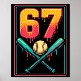 Poster Sorvete Drip Beisebol Coisa 67 Meme Gen Alpha &a