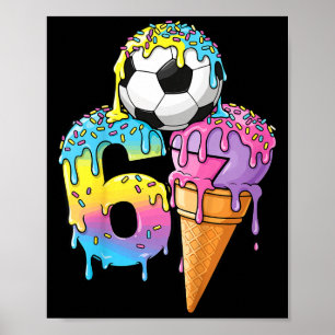Poster Sorvete Drip Futebol Infantil Número 67 Meninos Fã