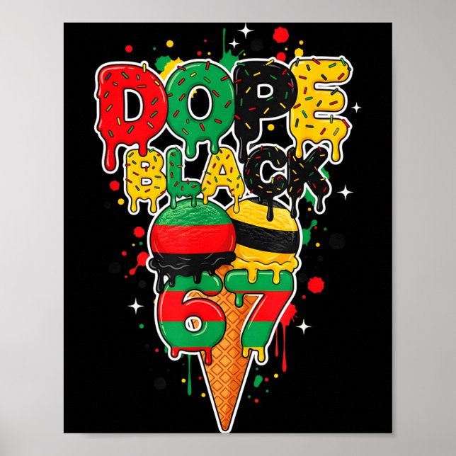 Poster Sorvete Drip Six Seven Meme 6 7 Mês da História Ne (Frente)