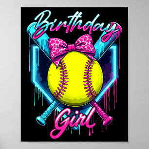 Poster Sorvete Engraçado Softll Gotejamento Garota de Ani