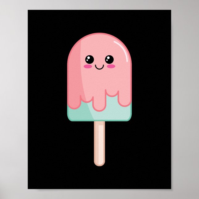 Poster Sorvete Face Kawaii Comida Art (Frente)