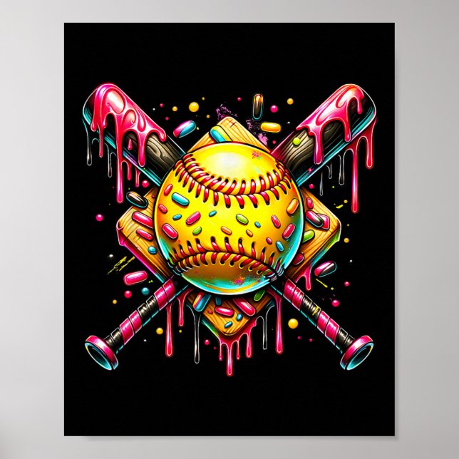 Poster Sorvete Softll T Pingando Com Confeitos  (Frente)