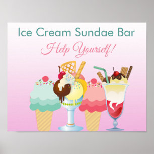 Poster Sorvete Sundae Bar