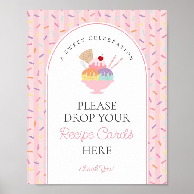 Poster Sorvete Sundae Scooped Up Compartilhe um Sinal de  (Frente)