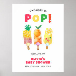 Poster Sorvete tropical Fruta Pop bem-vindo