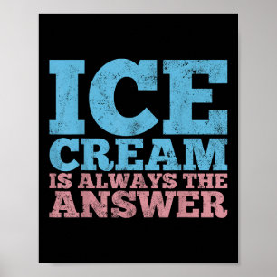 Poster Sorvete Verão congelado Comida engraçada Presente