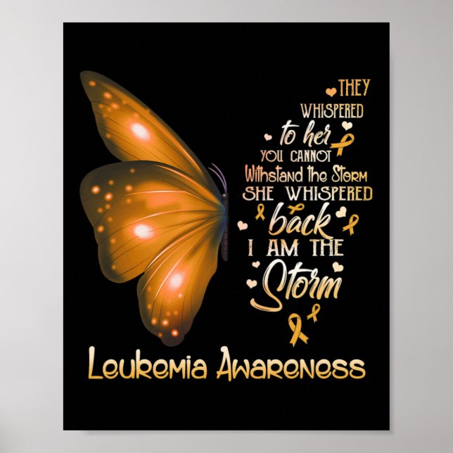 Poster Sou a Borboleta da Consciência da Leucemia (Frente)