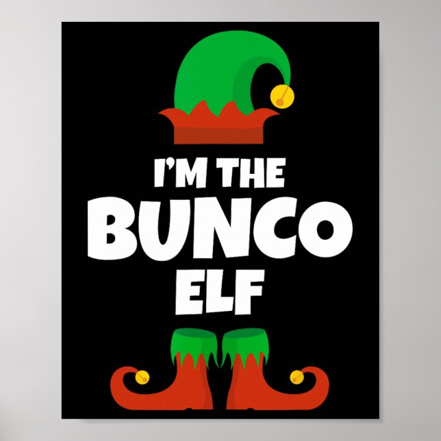 Poster Sou a família Bunco Elf Pajama Natal Engraçado Bu (Frente)