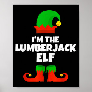 Poster Sou a Família de Elfos Lenhadores de Pijama Natal