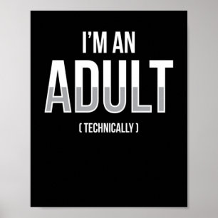 Poster Sou Adulto Tecnicamente 18º Aniversário