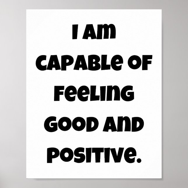 Poster Sou capaz de me sentir bem e positivo (Frente)