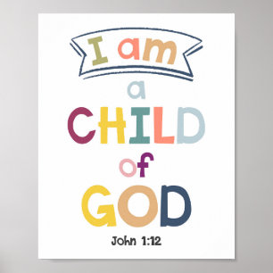Poster Sou Criança De Deus Crianças Religiosas Cristãs Po