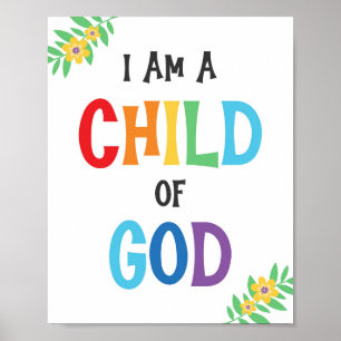 Poster Sou Criança De Deus Crianças Religiosas Cristãs Po