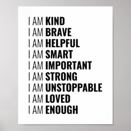 Poster Sou gentil e corajoso | Cotação positiva