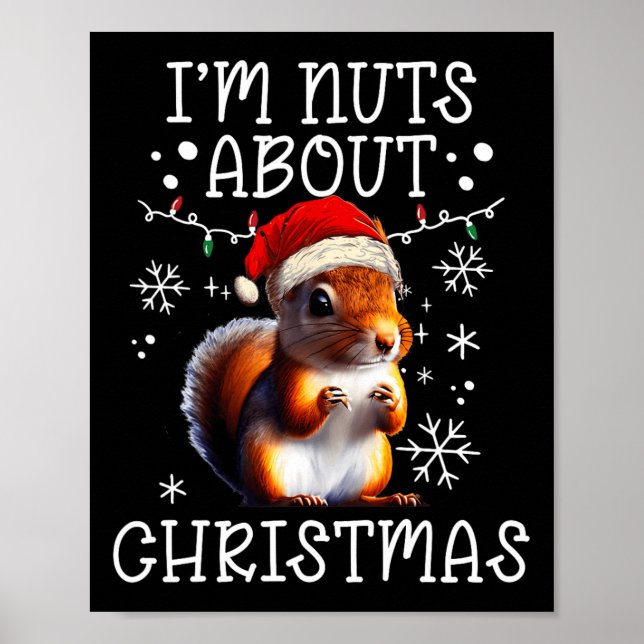 Poster Sou Loucos do Natal - Esquilo de Natal engraçado (Frente)