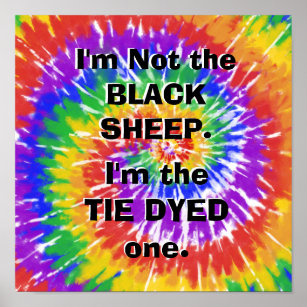 Poster Sou o Tie Dyed Sheep, Snarky Humor, Hippy
