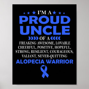Poster Sou orgulhoso tio da Alopecia guerreira