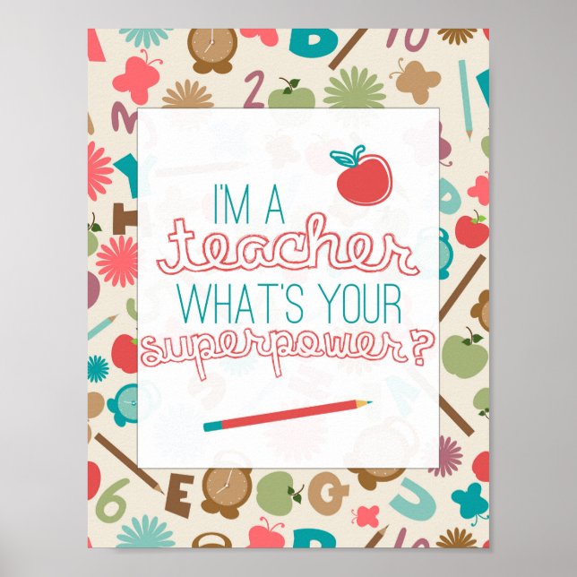Poster Sou professor, qual é o seu superpoder? (Frente)