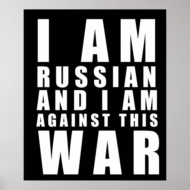 Poster sou russo contra esta guerra (Frente)