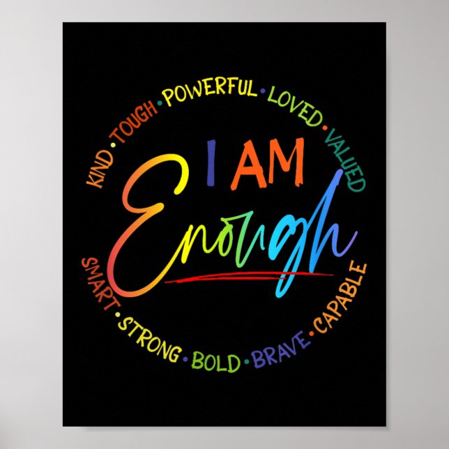 Poster Sou Suficiente, Gentil, Poderoso, Amado, Valorizad (Frente)