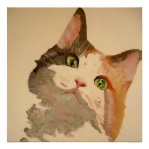 Póster Sou "Todos os Ouvidos": retrato de Calico Cat