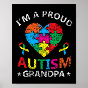 Poster Sou um Autista Autista Vovô Apoiando Autistas Auti