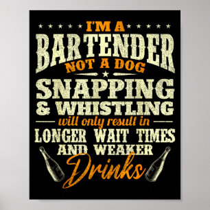 Poster Sou Um Barman Não Um Cão - Tapster Bar de Barman