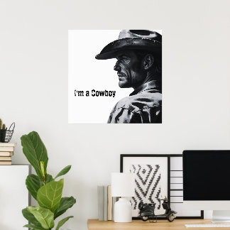 Poster Sou um Cartaz de Cowboy | Presentes para Ele