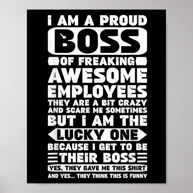 Poster Sou um Chefe Orgulhoso de Empregados Admiráveis. (Frente)