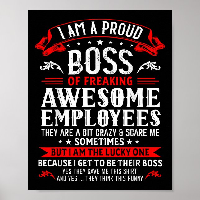 Poster Sou Um Chefe Orgulhoso De Empregados Incríveis. (Frente)