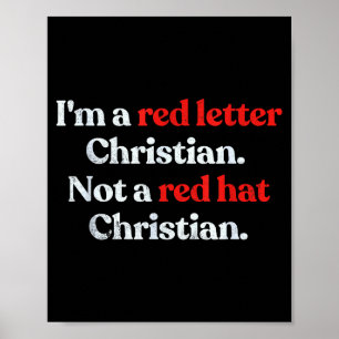 Poster Sou um cristão da letra vermelha, não um cristão d