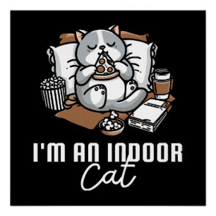 Póster Sou um gato indoor - gato introvertido