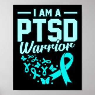 Poster Sou um Guerreiro de Estresse PTSD Fita de Conscien