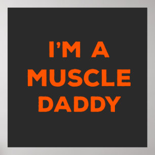 Poster Sou um Pai Muscular, Travesseiro decorativo de Cam