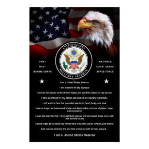Póster Sou um Poster Veterano dos Estados Unidos