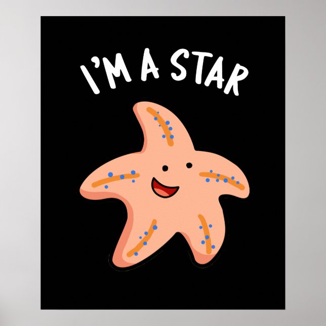 Poster Sou um Starfish Engraçado Estrela Escuro BG (Frente)