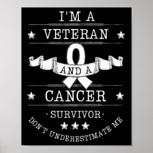 Poster Sou um Veterano e Cancer Sobrevivente de câncer Aw