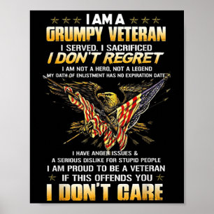 Poster Sou um Veterano Mpy que servi, Sacrifiquei, não so