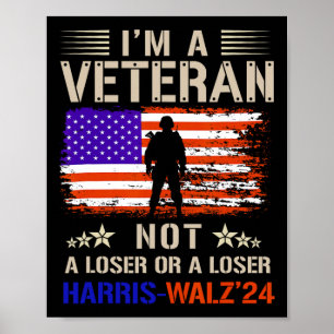 Poster Sou um Veterano Não um Trouxa ou Perdedor Anti Tru