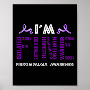 Poster Sou uma fina Fibromialgia Guerreira Fibro-Consciên