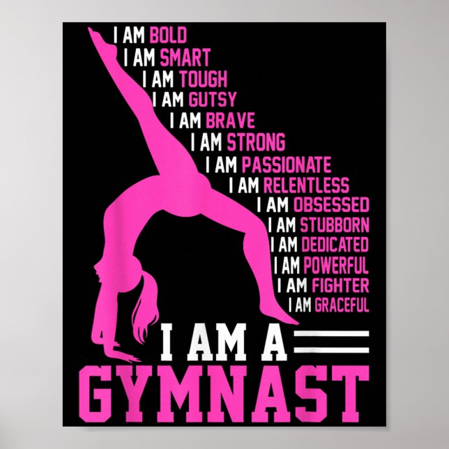 Poster Sou Uma Ginástica De Motivação De Gymnast (Frente)
