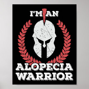 Poster Sou uma guerreira Alopecia Alopecia Areata Consciê