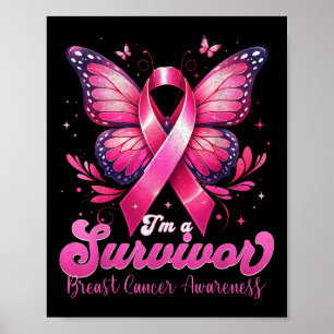 Poster Sou Uma Sobrevivente Conscientização do Câncer de 