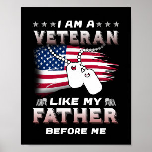 Poster Sou Veterano Como Meu Pai Antes De Mim Veterano