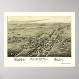 Póster Souderton, mapa panorâmico do PA - 1894