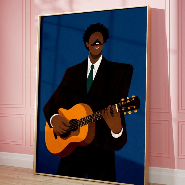 Poster Soulful Guitar Player Wall Art Print | Modern Folk (Criador carregado)